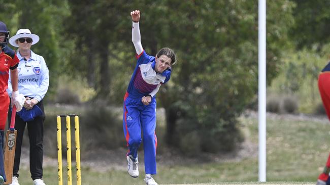 Felicity Wharton was among the wickets for the New Coasters. Picture: Martin Ollman