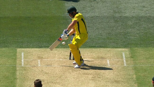 Aaron Finch dragged on, out for 41 at Adelaide Oval. Picture: Fox Cricket