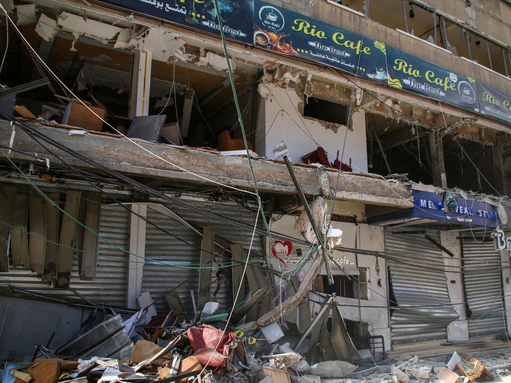 Buildings destroyed during Israeli air raids in the southern Gaza Strip. Picture: Getty Images