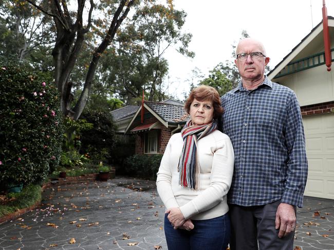 West Pennant Hills couple John and Christene Cantlay unsuccessfully lobbied Hornsby Council to remove a tree which later smashed through their home. Picture: Tim Hunter