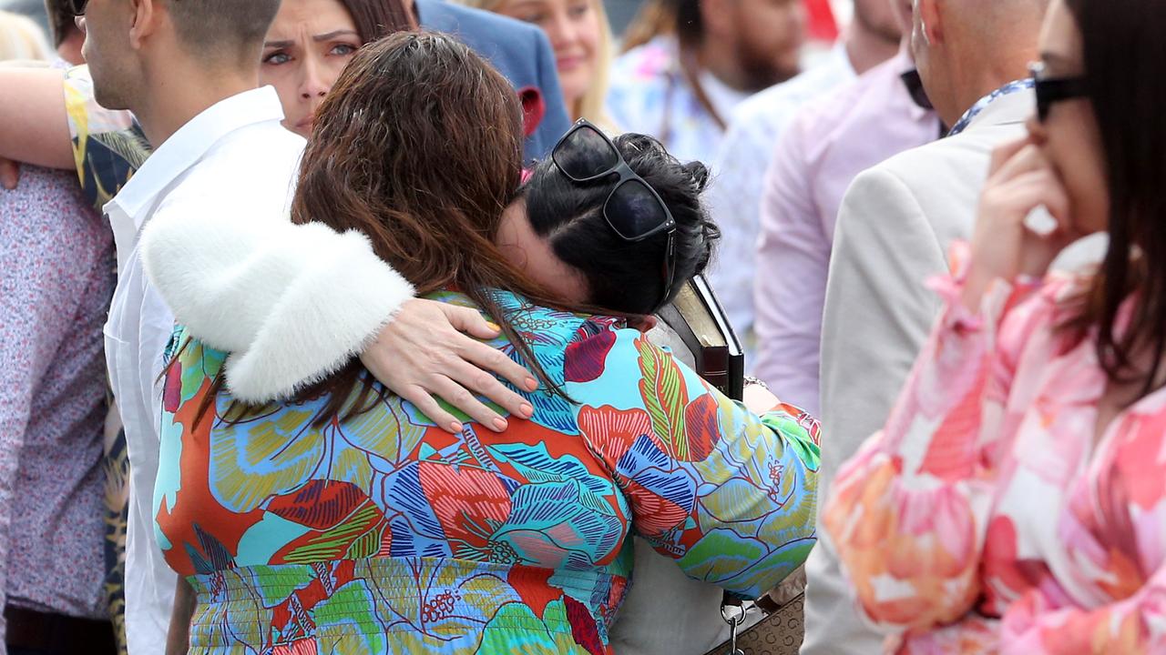 Two women were seen embracing. Picture: NCA NewsWire/ Richard Gosling