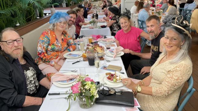 Melbourne Cup in Port Macquarie: Erwin and Inndia Vitnell with Brandon Langdon, Carla Vitnell, Michael Durbin and Carolyn Vitnell at Settlers Inn.