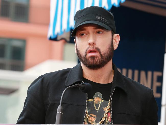 Eminem has made a change to the track “Without Me”. Picture: Leon Bennett / GETTY IMAGES NORTH AMERICA / AFP