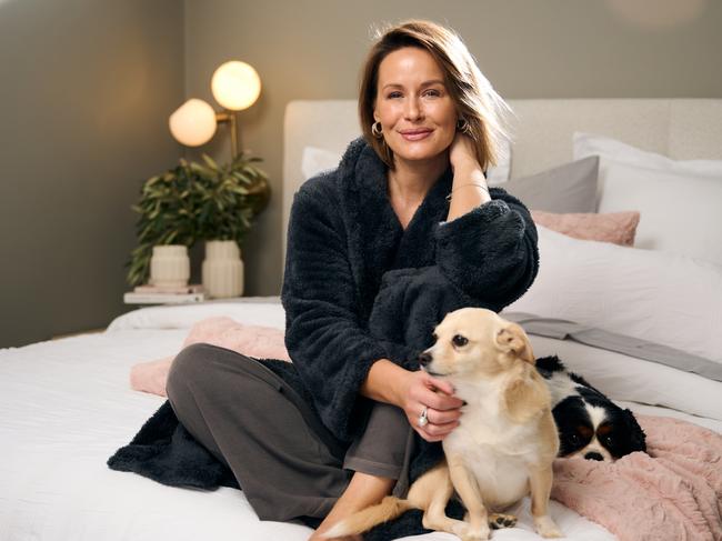 STRICTLY EMBARGOED FOR AT HOME, PLEASE TALK TO EDITOR DI JENKINS BEFORE USE. At Home 2023: May 13 issue, SPOTLIGHT partnership, cover story, How to create a cosier home and save money. Influencer Sarita Holland at her home in Melbourne. Picture: Eugene Hyland