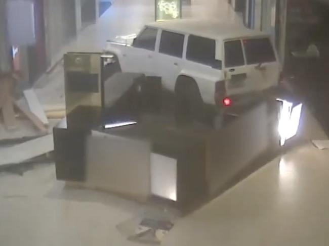 The car travelled an extensive way through the centre before smashing through the kiosk.