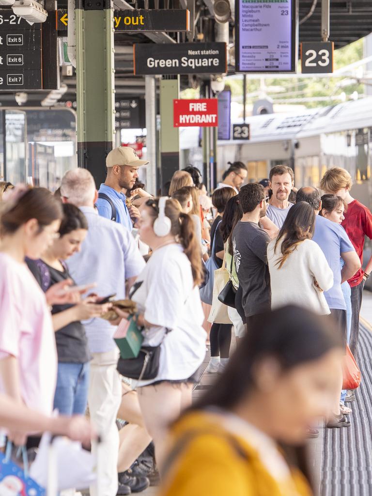 Some were left waiting hours for trains on Wednesday. Picture: NewsWire / Jeremy Piper