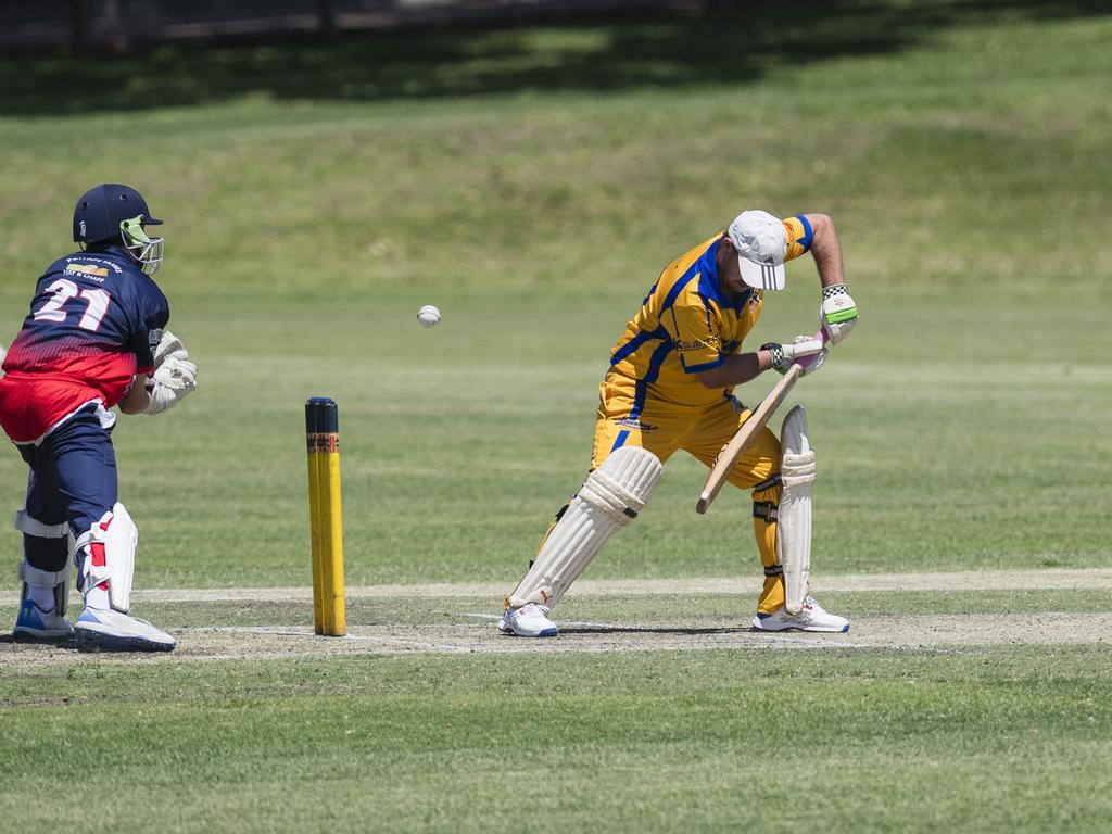 John Hill bats for Northern Brothers Diggers against Metropolitan-Easts in Toowoomba Cricket B Grade One Day grand final at Captain Cook Reserve, Sunday, December 10, 2023. Picture: Kevin Farmer