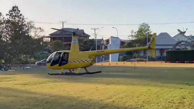 Neo Oellermann and Emily Southey arrived at their formal in a helicopter.