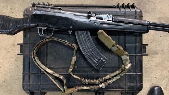 A semiautomatic rifle seized as part of Operation Ironside in Australia. Picture: AFP