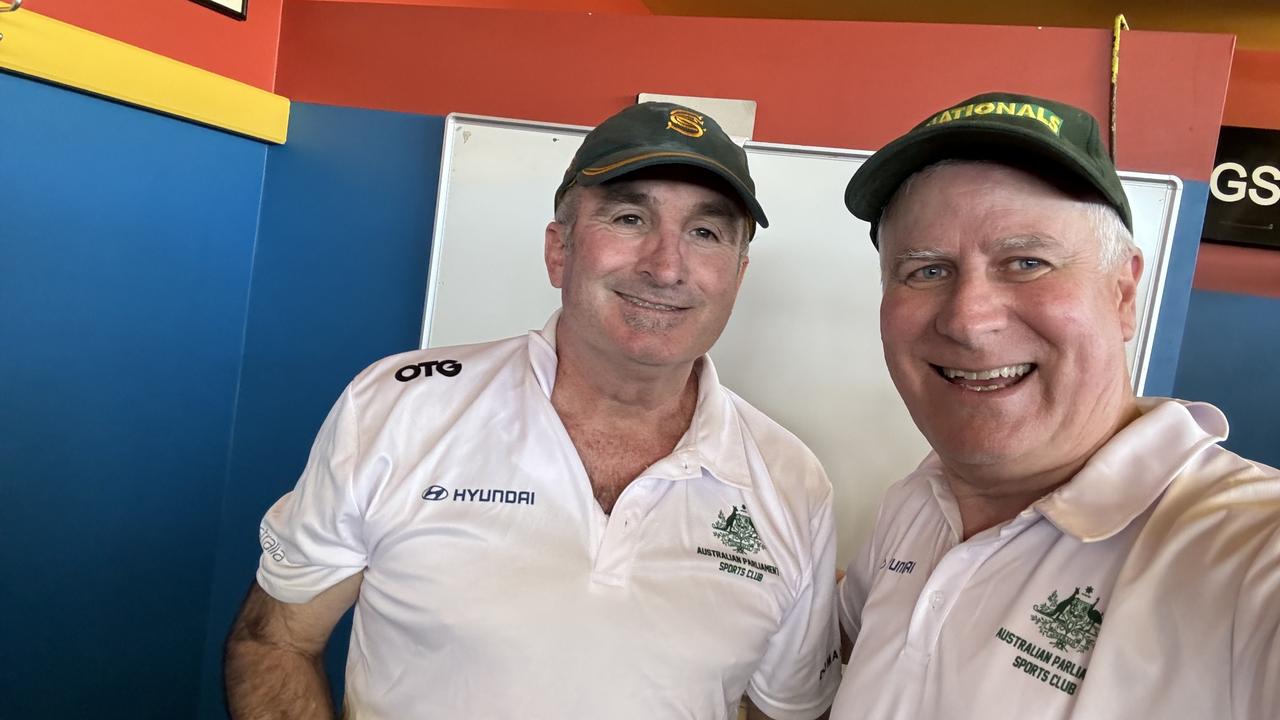 Colin Bettles and former deputy prime minister Michael McCormack played alongside each other on the parliamentary cricket team. Picture: Supplied.