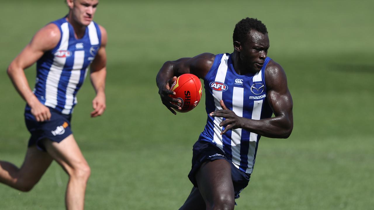 Majak Daw’s remarkable journey back to footy will have another chapter on Friday night. Photo: Robert Cianflone/Getty Images