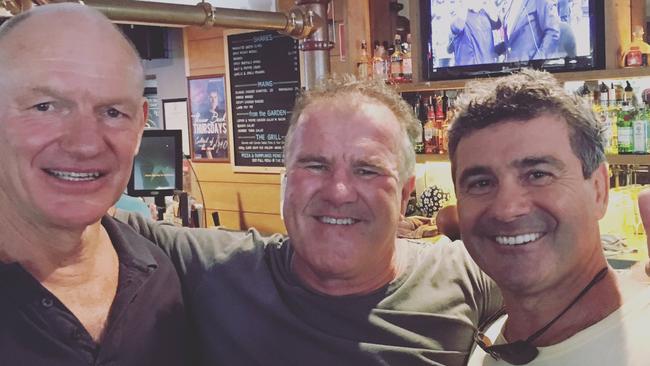 Old mates catching up at the Super Bowl function at the Royal Oak.