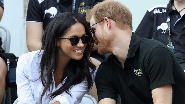 Prince Harry and Meghan Markle during the Invictus Games on September 25, 2017 in Toronto. Picture: Getty