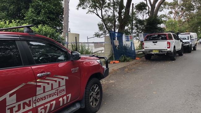 The entrance to the house at Seaforth where two building workers were badly burned in a chemical fire. Picture: Jim O'Rourke