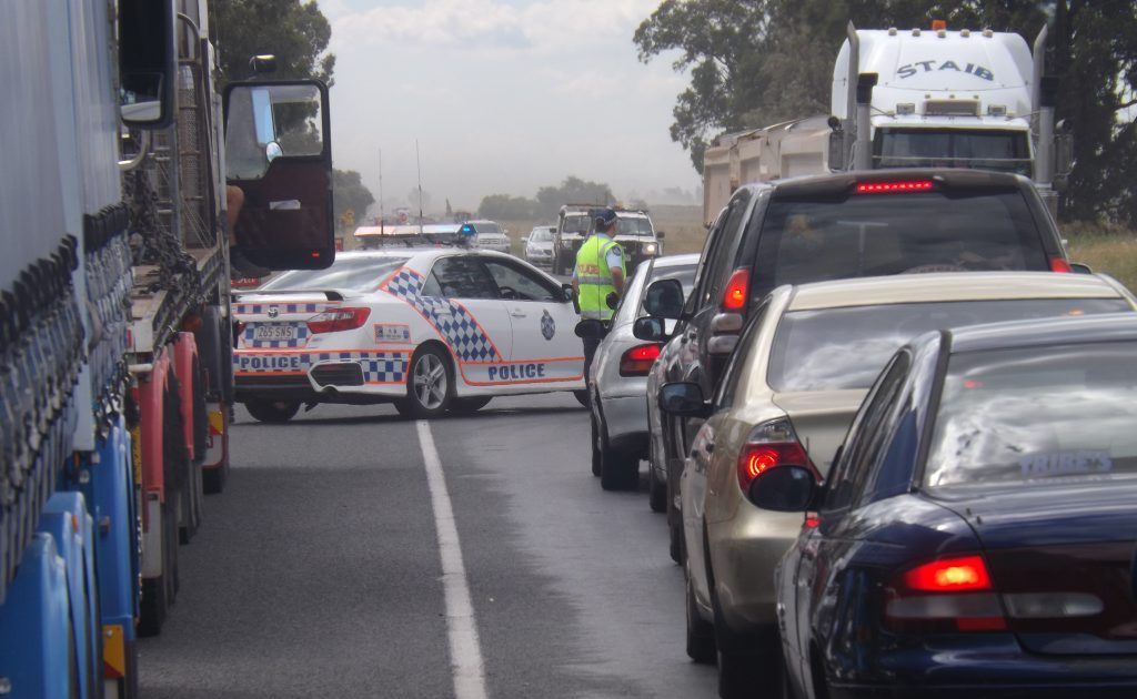 A 30-year-old man was seriously injured in a crash on the Warrego Highway near roadworks at Jondaryan. Picture: Contributed