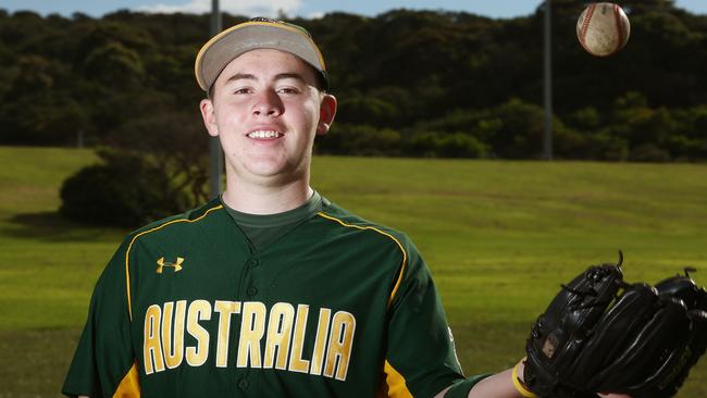 Mitch Driver, then 14, in the Australian under-14s kit. Picture: Phil Blatch