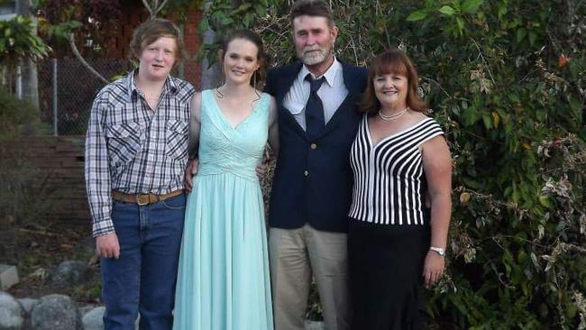 Holly Winta Brown with her family, brother William, father Warren and Elle. Picture: Supplied