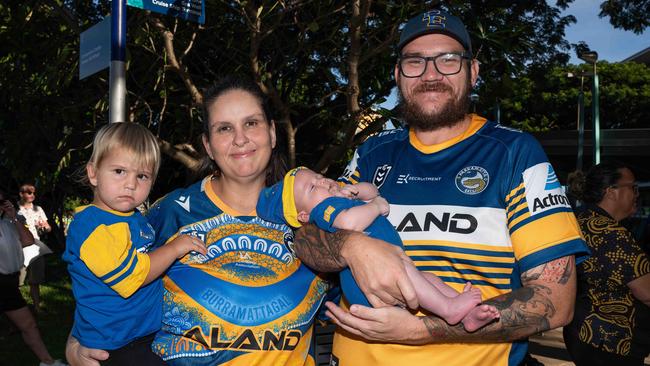 Geffery Watson, Dale Watson, Tyson Watson and Harry Watson at the Parramatta Eels signing session. Picture: Pema Tamang Pakhrin