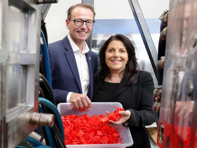 QBW -   Royston and Wendy Kent, co-founders of B&C Plastics, in their plastics factory, Meadowbrook, on Monday 20th February 2023 - Photo Steve Pohlner