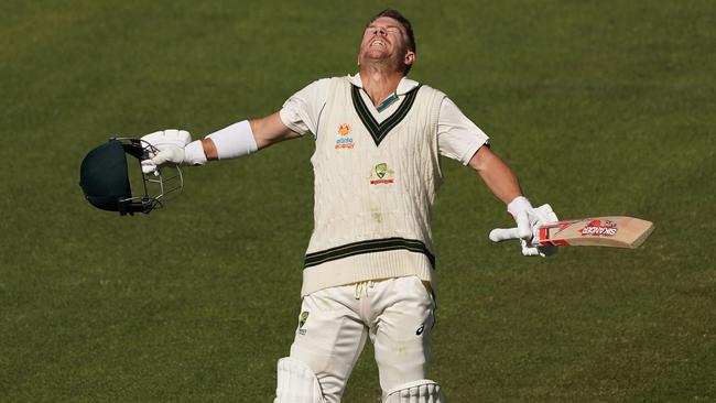 David Warner passed Bradman’s highest Test score. Picture: AAP/Scott Barbour