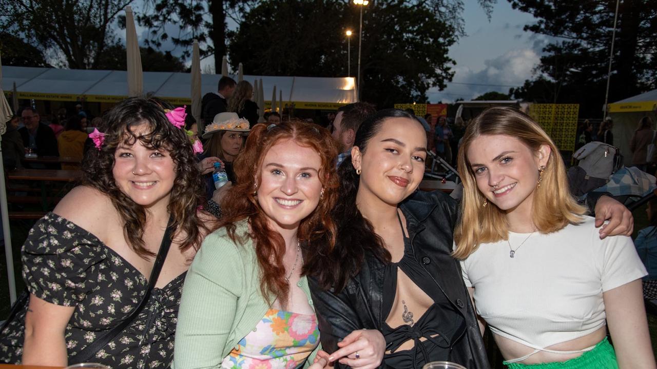 Mackenzie Carroll, Genevieve Spalding, Raign Young and Annabelle Lynch. Festival of Food and Wine, Queens Park, Toowoomba Carnival of Flowers. Friday September 9, 2022 Picture: Bev Lacey