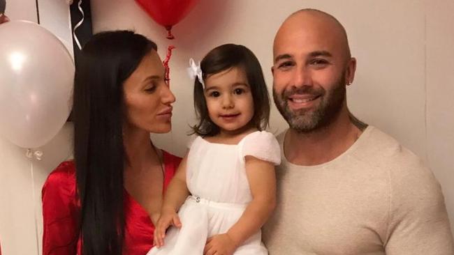 Yummy Mummies star Maria Di Geronimo with daughter Valentina and partner Carlos Vannini.