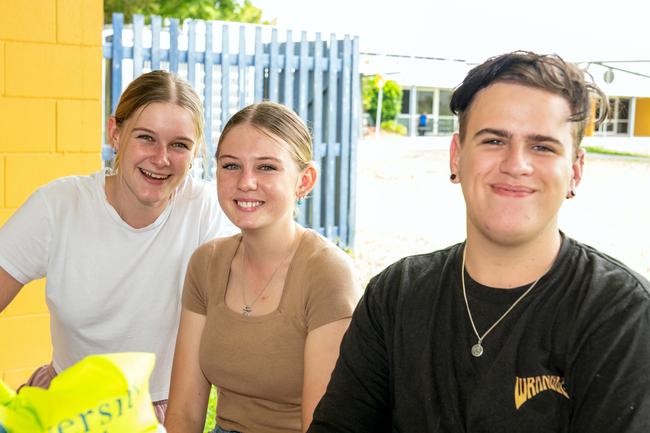 Emma Earsman, Kiella Gronn and Tyler Hamilton from Mackay State High School experience a day in the life of a uni student at CQUniversity's Mackay Uni Experience.Picture: Michaela Harlow