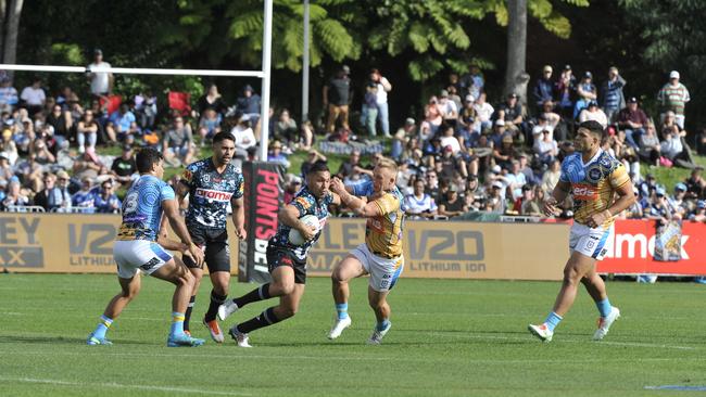 Fans enjoy the atmosphere at the NRL match between Cronulla Sharks and Gold Coast Titans at C.ex Stadium. Photo: Tim Jarrett