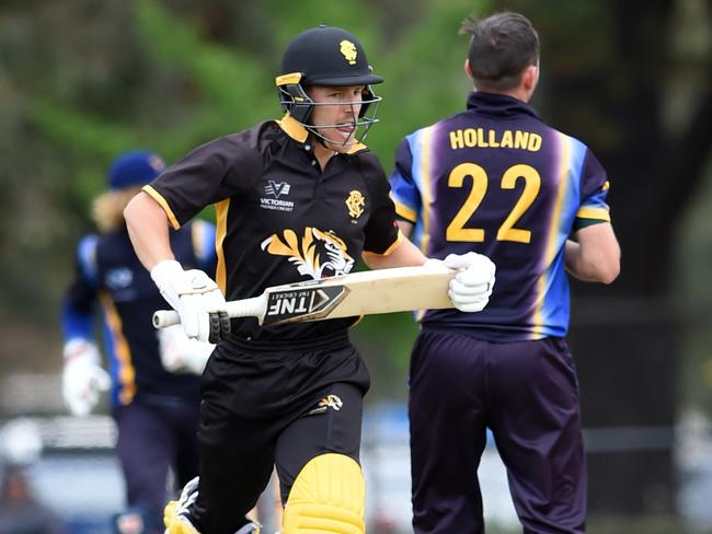 Daniel Sartori sets off for a single. Picture: Steve Tanner