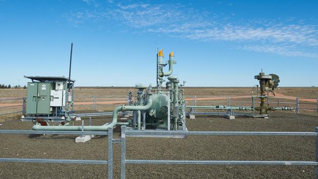 A coal seam gas well head in the Surat Basin in Queensland.