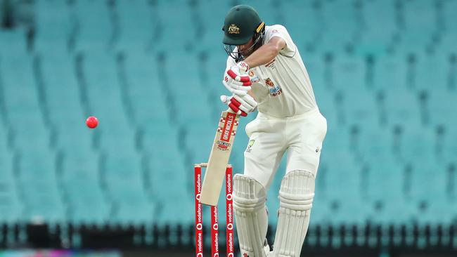 Joe Burns falls to the bowling of Jasprit Bumrah at the SCG on Friday. Picture: Getty Images.