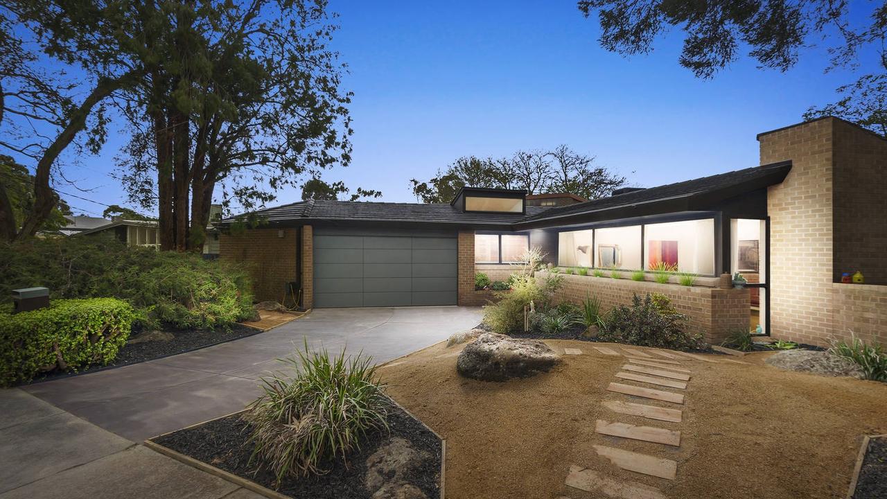 The Beaumaris modernist home still has its old architectural charm on the outside.