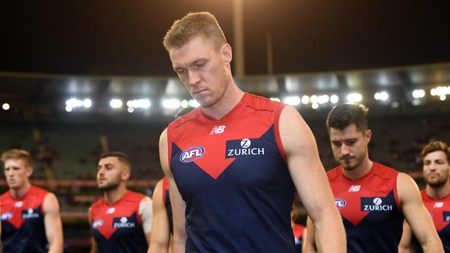 Has Jesse Hogan’s departure from Melbourne exposed Tom McDonald? Picture: AAP