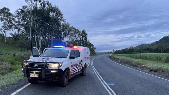 Police on scene at a serious crash at Balnagowan near Mackay. Picture: Janessa Ekert