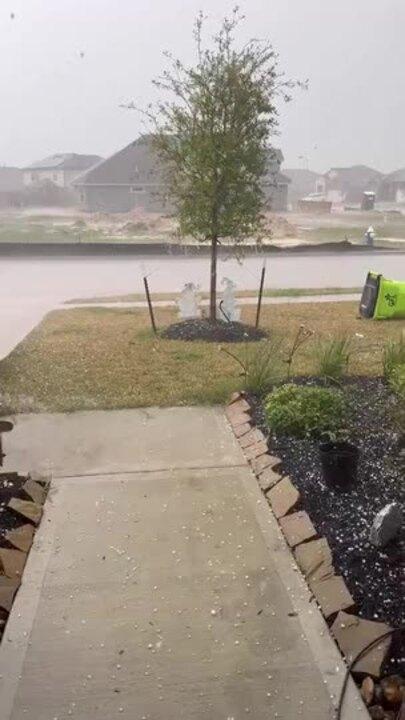 Houston Suburb Hit With Hail and Wind