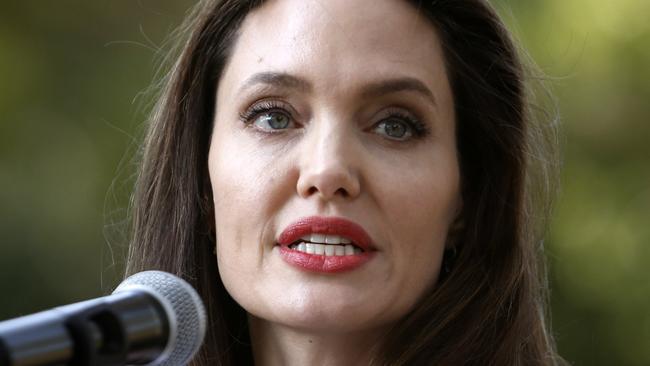 epa06039411 US actress and the UN refugee agency UNHCR (United Nations High Commissioner for Refugees) Special Envoy Angelina Jolie addresse the media at the International Peace Support Centre in Nairobi, Kenya, 20 June 2017, on World Refugee Day 2017. Jolie visited refugee girls in Nairobi who have fled violence and persecution in their home countries such as South Sudan, Somalia, DR Congo, Burundi and other countries in the region to raise awareness on sexual and gender-based violence in conflicts. World Refugee Day is globally observed on 20 June to raise awareness of the situation of refugees throughout the world.  EPA/DAI KUROKAWA