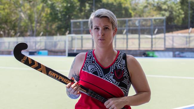 Commerce captain Shana Casimiro ahead of the 2023 Darwin Hockey League grand finals. Picture: Pema Tamang Pakhrin