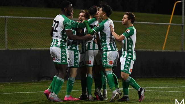 Green Gully celebrates a goal. Picture: Mark Avellino