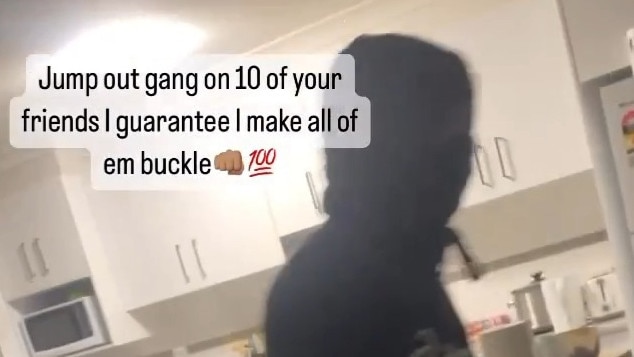 Screenshots of post and boast crime videos posted by young people on social media Meta, TikTok, bush crime. Kids creeping around in a house they have broken into. Photo: Instagram