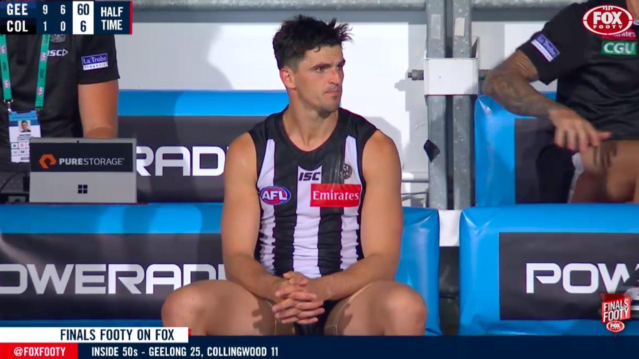 Scott Pendlebury started the second term on the bench.