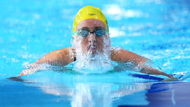 Golden girl: Taylor McKeown en route to victory in the 200m breaststroke final at the Commonwealth Games in Glasgow today.