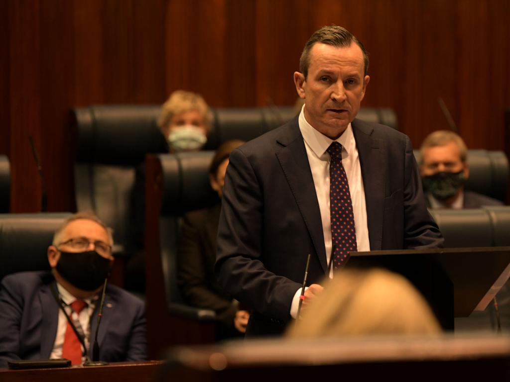 Mark McGowan delivered his state budget in parliament on Thursday. Picture: NCA NewsWire/Sharon Smith