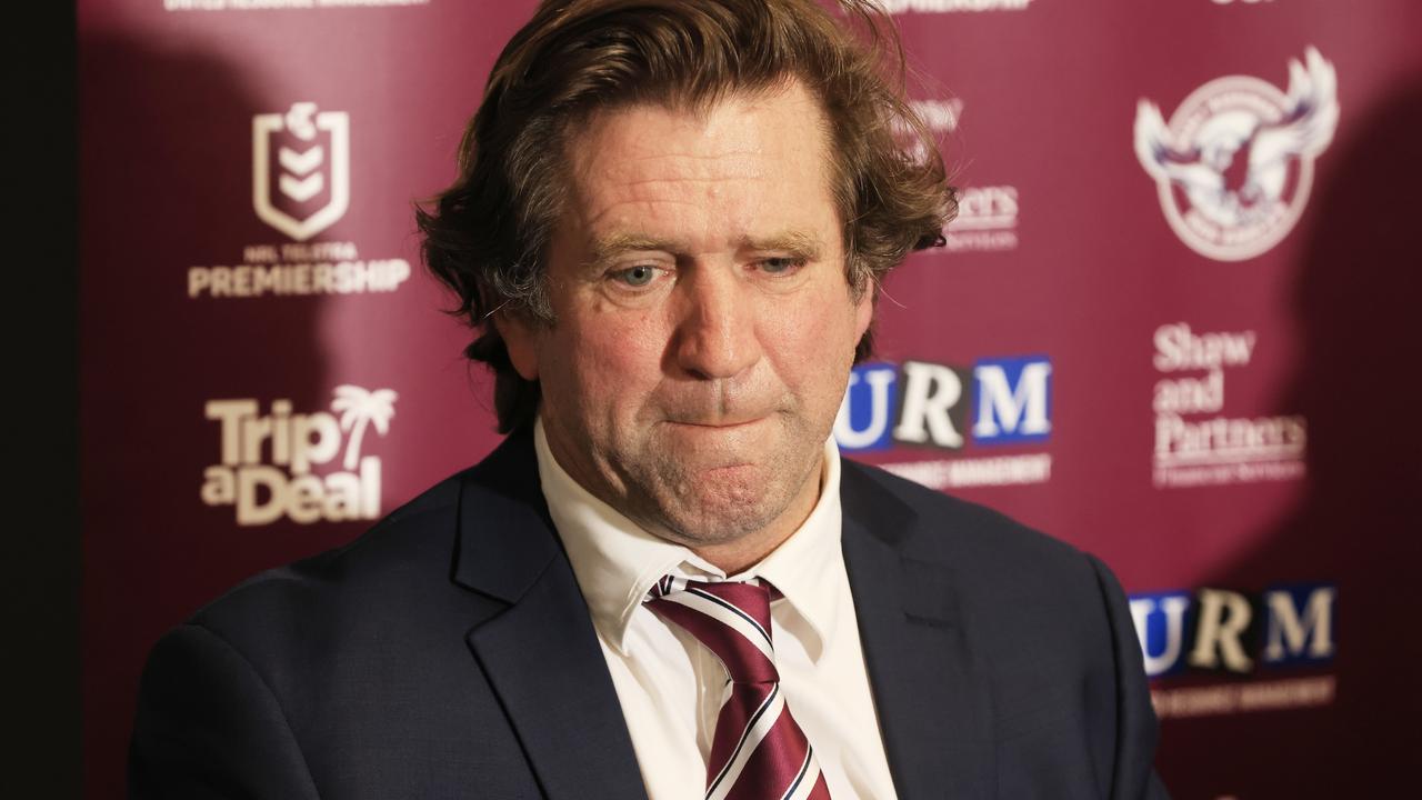 Des Hasler was not in the mood. Photo by Mark Evans/Getty Images.