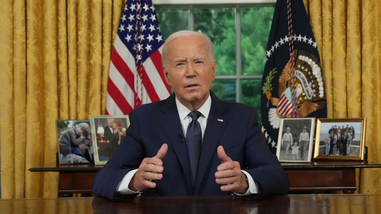 President Joe Biden addresses the nation from the Oval Office of the White House about the assassination attempt of Donald Trump. Picture: Erin Schaff / POOL / AFP