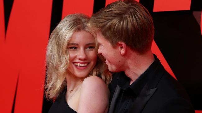 The pair appeared to share a private joke at one stage. Picture: Lisa Maree Williams/Getty Images