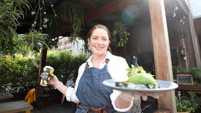 Georgia Perry is a casual employee at Amanda Scott’s Farm House cafe in Kedron. Picture: Peter Wallis