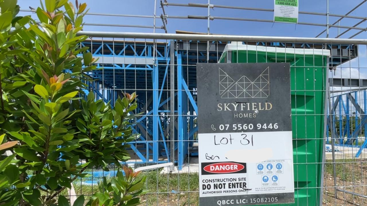 Skyfield Homes is in administration. Site at Riverina project in Nerang.