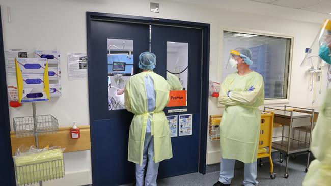 The Covid-19 ICU Ward at RPA Hospital in Sydney. RPA has now opened up more beds to accommodate the increasing number of ICU Covid cases. Picture: Richard Dobson