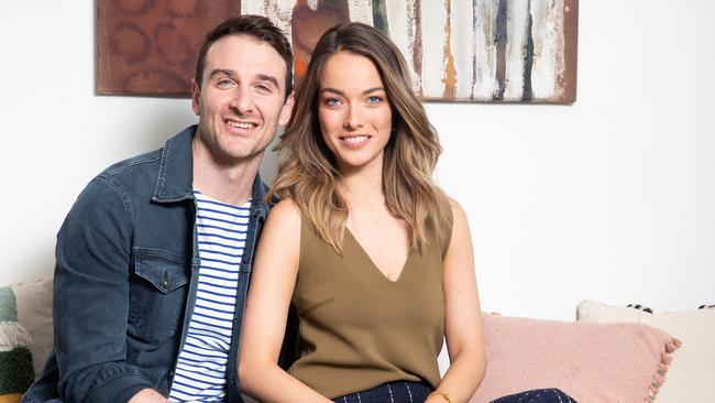 Former Essendon star Jobe Watson has popped the question to his partner Virginia Slaghekke. Picture: Sarah Matray