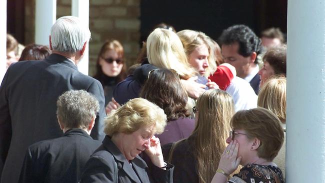 Funeral of murdered couple Julie Anne and John Karami at Redcliffe in Aug, 2000. Pic Bruce Long